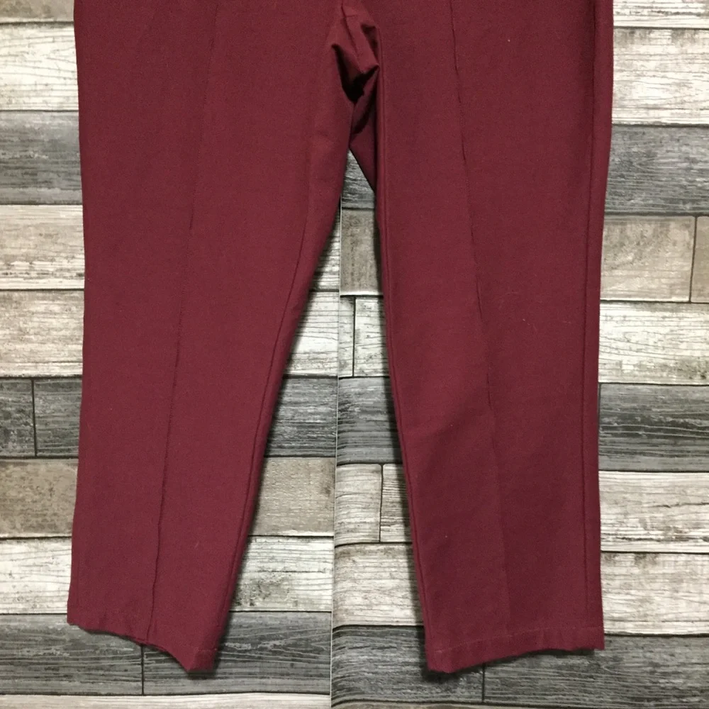 Lands End High Rise Pants Women’s 12P Burgundy (Inseam 24.5) Stretch - Picture 6 of 8